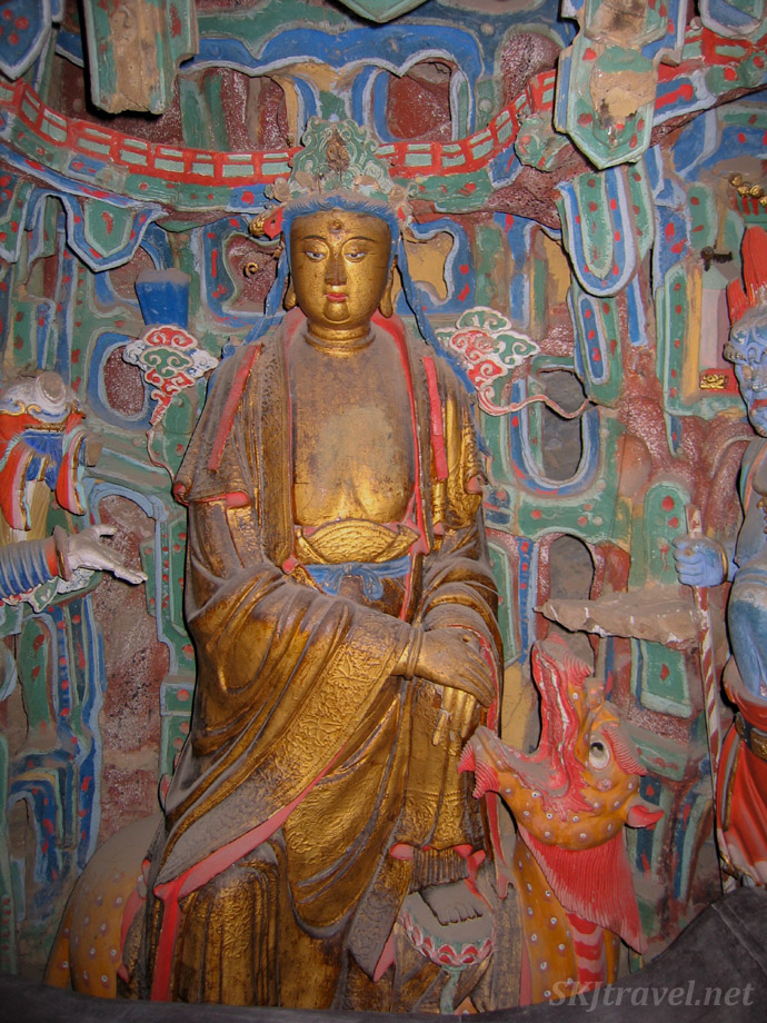Artistic detail inside the Hanging Monastery outside Datong, China.